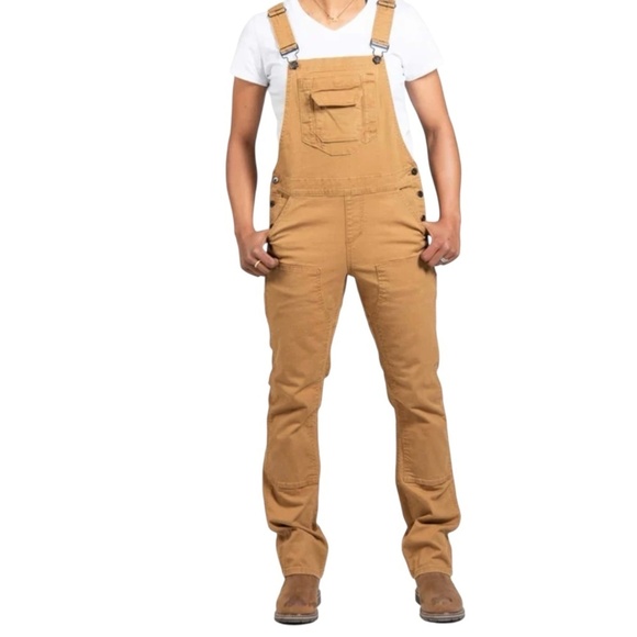 NWT Dovetail Workwear Overalls Midweight Stretch Canvas Saddle Brown Womens 2 - Picture 1 of 9